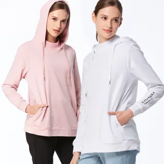 【Lynx Golf】首爾高桿風格！女款法國毛巾布混紡材質口袋造型長版帽T長袖POLO衫/高爾夫球衫(二色)