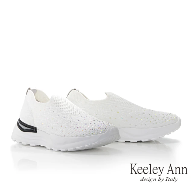 【Keeley Ann】透氣飛織輕量休閒鞋(白色376822140-Ann系列)