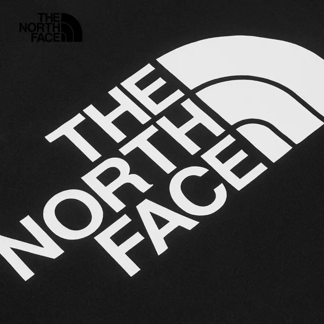 【The North Face 官方旗艦】北面男女款黑色舒適大尺寸品牌LOGO大學T｜8AKZJK3