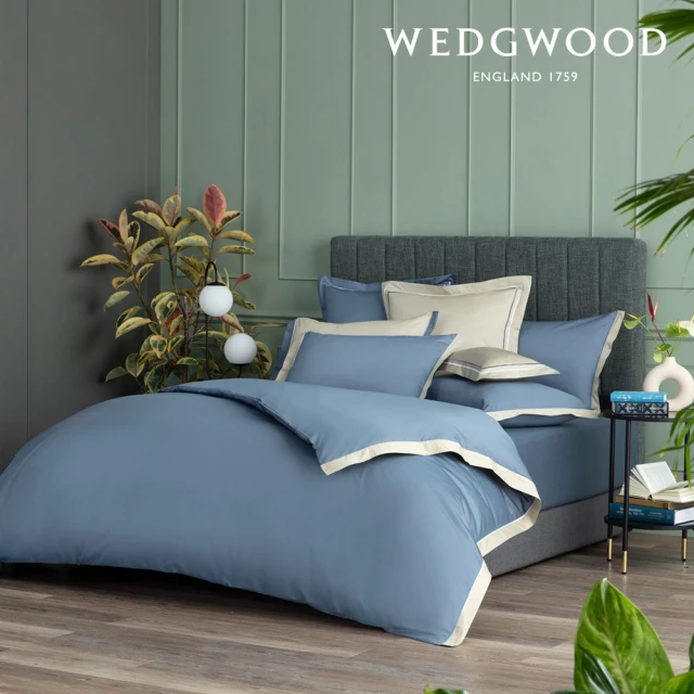 WEDGWOOD 500織長纖棉Bi-Color薩佛系列素色鬆緊床包-迷霧灰(特大210x180cm)