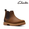 【Clarks】男靴 Rossdale Top 工藝縫線設計圓頭切爾西靴 短靴(CLM73455B)