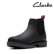 【Clarks】男靴 Rossdale Top 工藝縫線設計圓頭切爾西靴 短靴(CLM73456B)