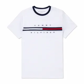 【Tommy Hilfiger】TOMMY 經典Logo圖案短袖T恤 上衣-白色(平輸品/短T)