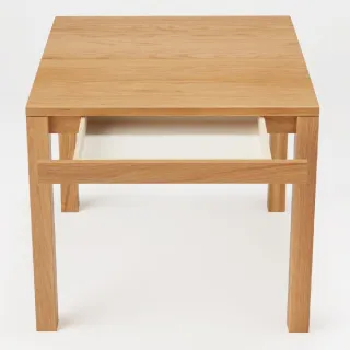 【MUJI 無印良品】木製餐桌/附抽屜/橡木/寬80CM(大型家具配送)