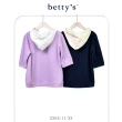 【betty’s 貝蒂思】洋娃娃拼布撞色連帽抽繩T-shirt(共二色)