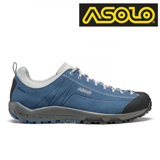 【ASOLO】男款 GTX 低筒輕量健走鞋 SPACE GV A40504/A697(防水透氣、輕量健行、黃金大底)
