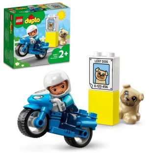 【LEGO 樂高】得寶系列 10967 警察摩托車(玩具車 學齡前玩具 男孩玩具 女孩玩具 DIY積木)