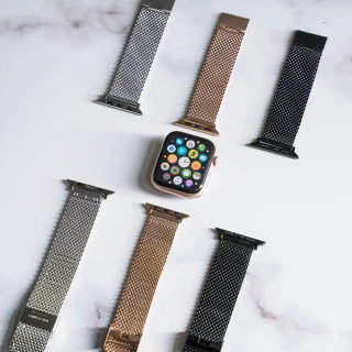 【ALL TIME 完全計時】Apple Watch S7/6/SE/5/4 38/40/41mm 三色粗米蘭 316L不鏽鋼帶