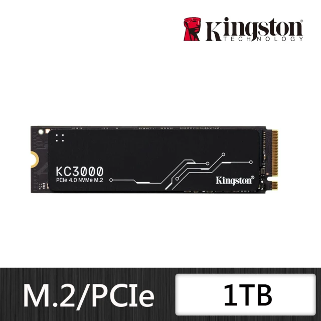 【Kingston 金士頓】Kingston KC3000 1TB M.2 2280 PCIe 4.0 Gen3/4 NVMe SSD 固態硬碟(SKC3000S/1024G)