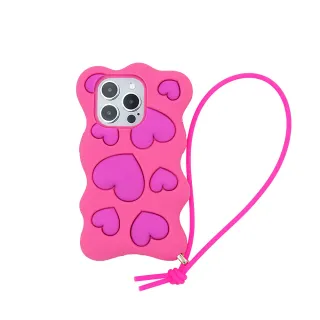 【Candies】iPhone 15 Pro Max 適用6.7吋 Happy & Free愛心手機殼(桃粉)
