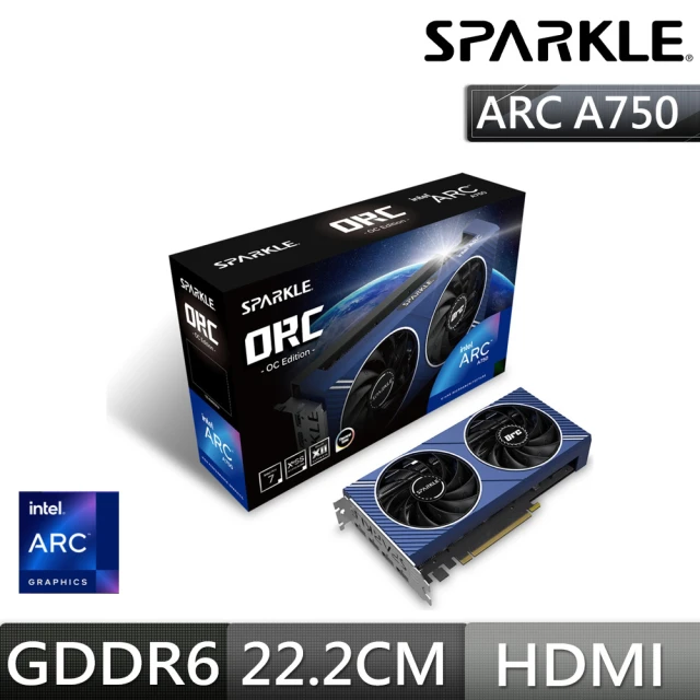 【SPARKLE】撼與 Arc A750 ORC 8G GDDR6 Intel 顯示卡