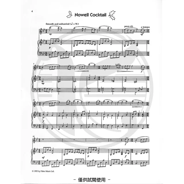【Kaiyi Music 凱翊音樂】經典熱門聖誕爵士樂曲 長笛樂譜