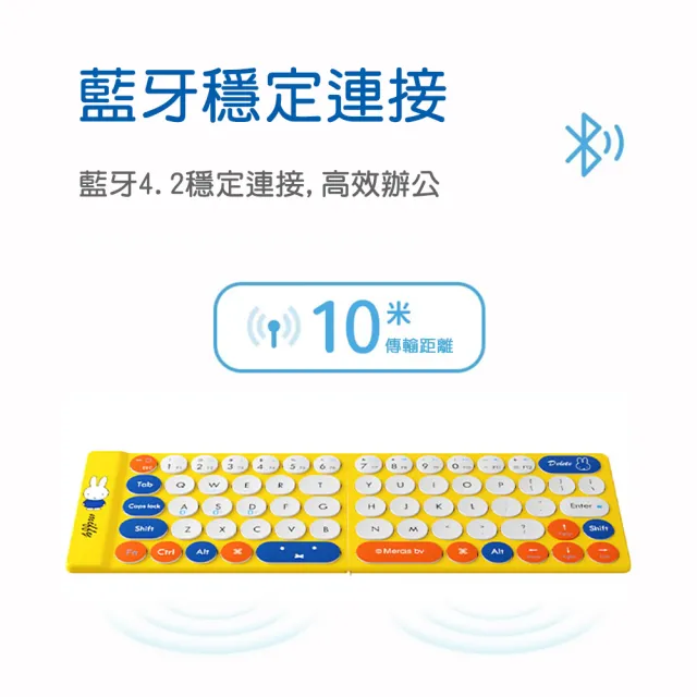 【Miffy x MiPOW】米菲x麥泡聯名輕薄米菲迷你折疊鍵盤MPC005