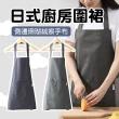【BOBOLIFE】日式風格圍裙 防水圍裙 廚房圍裙