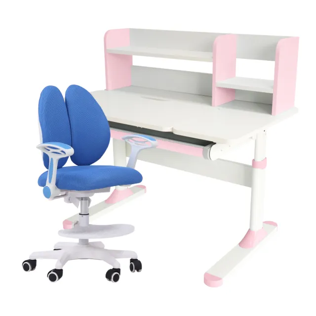 【E-home】粉紅ZUCO祖可兒童成長桌椅組(兒童書桌 升降桌 書桌)