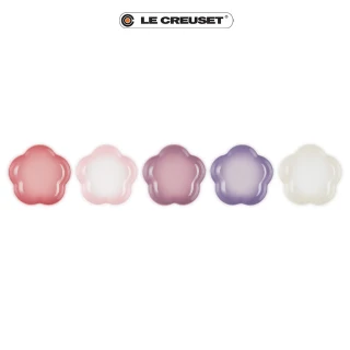 【Le Creuset】瓷器花型盤-中-20cm-5入(薔薇粉/蛋白霜/錦葵紫/淡粉紅/藍鈴紫)