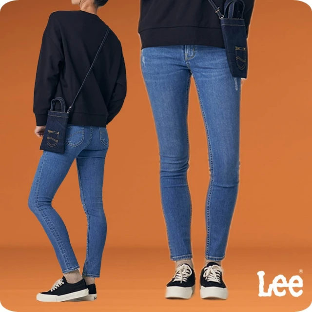 Lee 女裝 牛仔褲 / 413 高腰標準小直筒 中藍洗水(