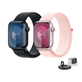 充電支架組【Apple】Apple Watch S9 GPS 45mm(鋁金屬錶殼搭配運動型錶環)