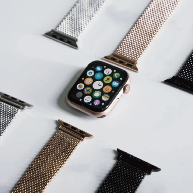 【ALL TIME 完全計時】Apple Watch S7/6/SE/5/4 42/44/45mm 三色粗米蘭 316L不鏽鋼帶