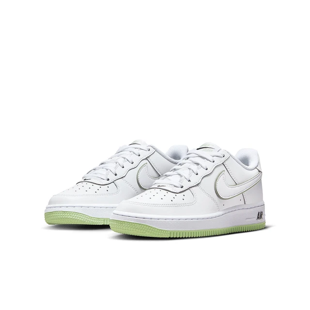 NIKE 耐吉NIKE 耐吉 休閒鞋 女鞋 大童 運動鞋 AIR FORCE 1 GS 白綠 CT3839-108