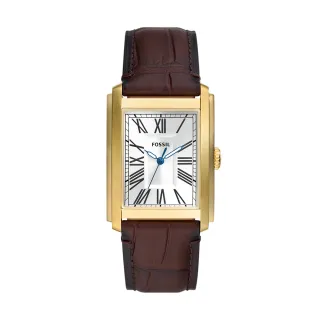 【FOSSIL 官方旗艦館】Carraway 雅仕知性羅馬數字指針手錶 棕色真皮錶帶 30MM FS6011