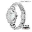 【EMPORIO ARMANI 官方直營】Federica 簡約經典珠光女錶 銀色不鏽鋼錶帶 手錶 32MM AR11557