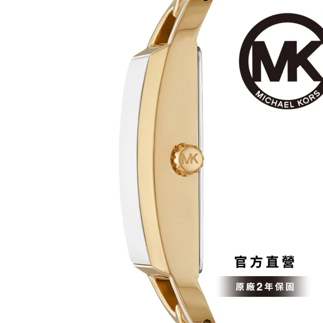【Michael Kors 官方直營】MK Empire 浮誇金耀LOGO女錶 金色不鏽鋼錶帶 手錶 30MM MK7406
