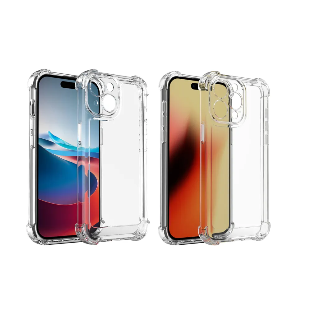 【KTNET】iPhone 15/i15 Plus/i15 Pro/i15 Pro Max 四角防撞防摔透明手機保護殼(高清顯色/加厚防爆背板)