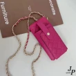 【Jpqueen】小香純色菱格羊皮女用鍊條斜背包小包包手機包(9色可選)