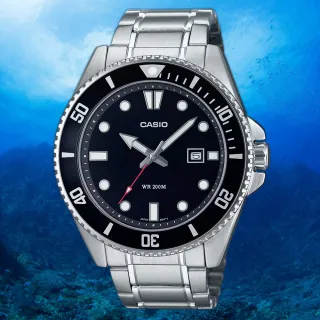 【CASIO 卡西歐】黑水鬼 槍魚 200米潛水錶 運動手錶 考試手錶 學生錶(MDV-107D-1A1V)