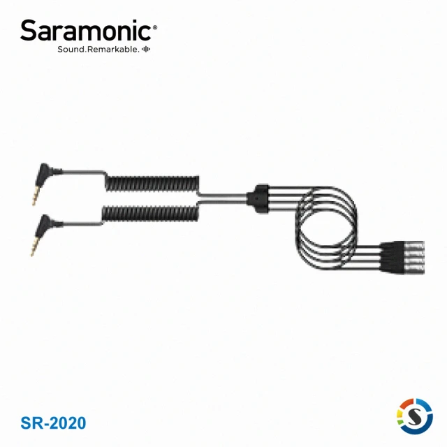 【Saramonic 楓笛】SR-C2020 雙頭3.5mm TRS轉4頭XLR轉接線(勝興公司貨)
