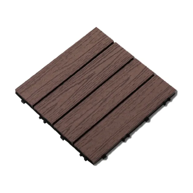 【Flower】塑木地板 拼接地板 木紋地板 11片組(卡扣地板 陽台浴室 戶外木地板)