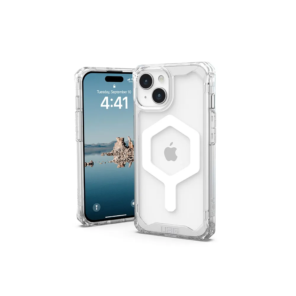 【UAG】iPhone 15 磁吸式耐衝擊保護殼-極透明(吊繩殼 有效抵擋UV紫外線 支援MagSafe功能)