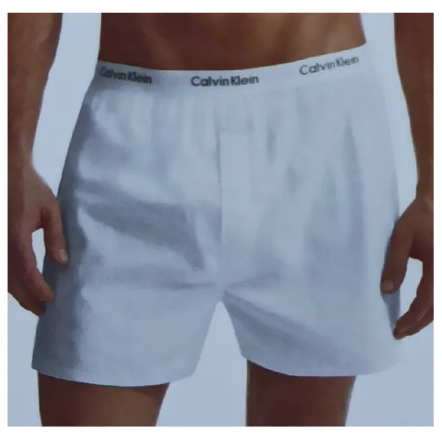 【Calvin Klein 凱文克萊】3件組 男純棉平織平口褲 CK男內褲(寬鬆內褲 棉質內褲 四角褲 透氣 男生內褲)