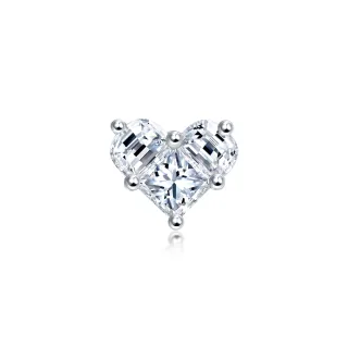 【點睛品】Lady Heart 甜美的心形 18K金鑽石耳環(單只)