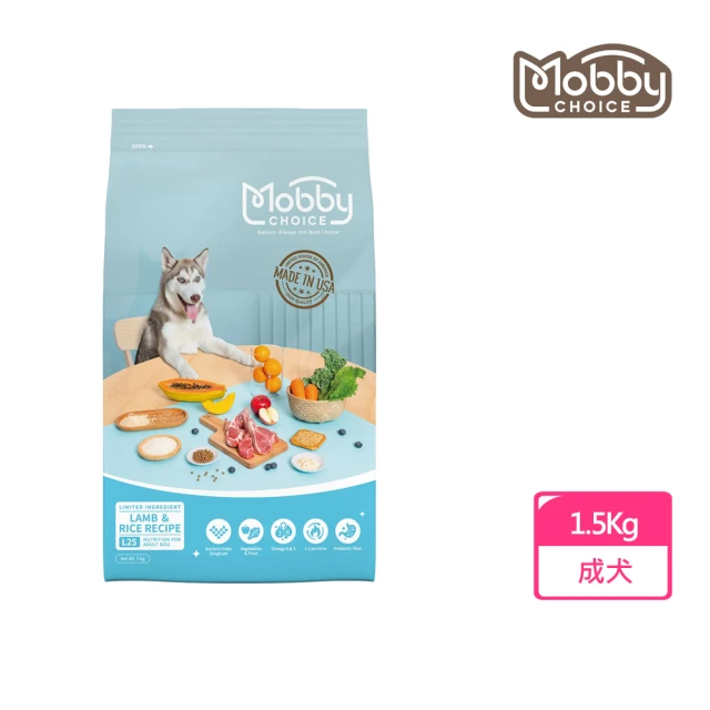 Mobby 莫比 L25 羊肉米成犬食譜1.5KG(狗飼料/皮膚)