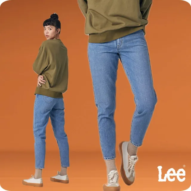 【Lee】女裝 牛仔褲 / 413 高腰標準小直筒 中藍洗水(LB317097043)