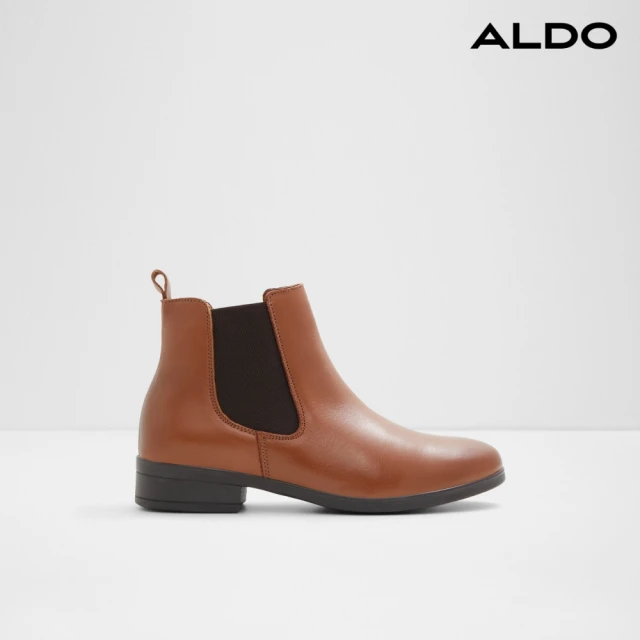 【ALDO】WICOENI-流行百搭鬆緊造型皮革短靴-女靴(棕色)