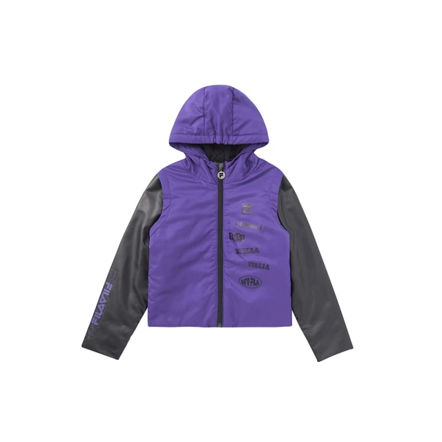 FILAFILA官方直營 KIDS 童裝 女童超潑水保暖舖棉外套-紫(5JKW-8446-PL)