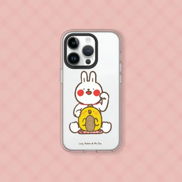 【RHINOSHIELD 犀牛盾】iPhone 12/12 Pro/12 Pro Max/Clear透明防摔手機殼/招財(懶散兔與啾先生)