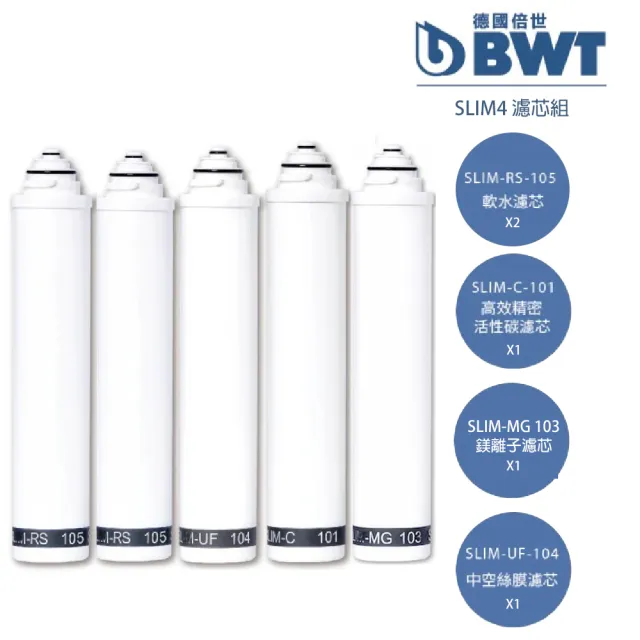 【BWT 德國倍世】SLIM 4淨水專用濾芯組合(SLIM-RS+C+MG+UF)