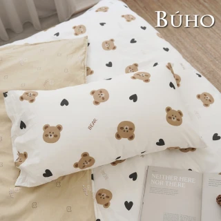 【BUHO】台灣製100%純棉床包枕套組-單/雙/加大(多款任選-子)