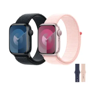 運動錶帶超值組【Apple 蘋果】Apple Watch S9 GPS 45mm(鋁金屬錶殼搭配運動型錶環)