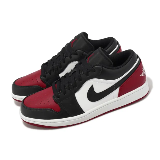 NIKE 耐吉】Air Jordan 1 Low Bred Toe 黑紅低筒男鞋AJ1(553558-161