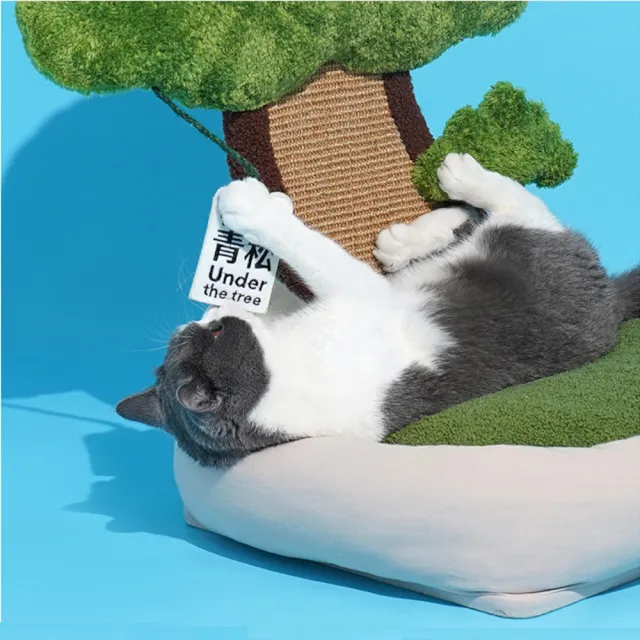【ZEZE 哲哲】大號松樹造型 貓窩寵物睡墊貓抓板(保暖四季通用/可愛耐咬逗貓/寵物床)
