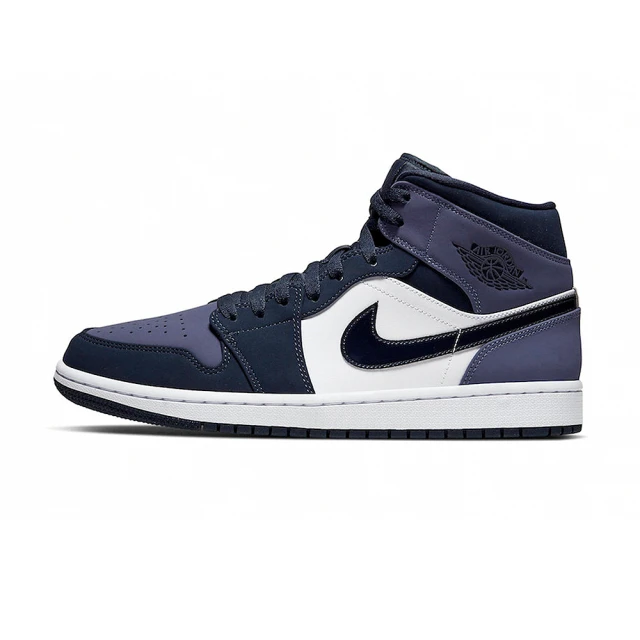 NIKE 耐吉NIKE 耐吉 Air Jordan 1 Mid 男鞋 黑紫色 喬丹 AJ1 中筒 運動 經典 休閒鞋 554724-445