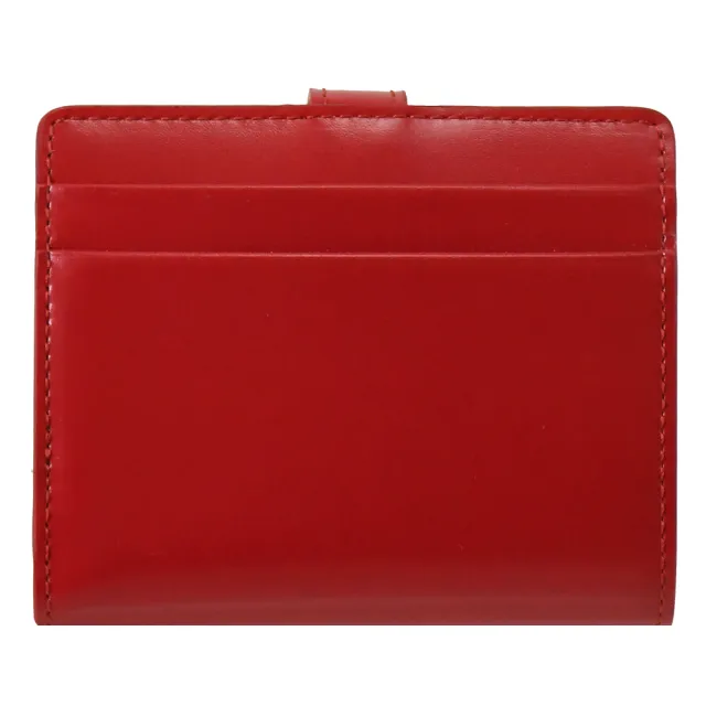 【TOD’S】TODS T Timeless 金屬T LOGO小牛皮扣式零錢短夾(亮紅)