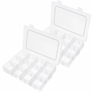 【AHOYE】12格飾品收納盒 兩入組(桌上收納 分隔收納 工具盒 零件盒)