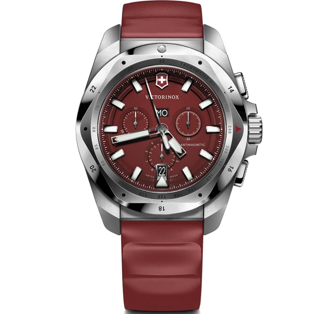 VICTORINOX 瑞士維氏 I.N.O.X. Chrono 200米防水 計時腕錶 男錶 手錶 指針錶(VISA-241986 紅色)