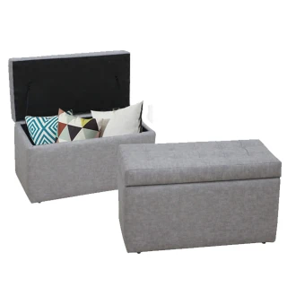 【CLORIS】乳膠皮革收納沙發椅凳60公分(灰色)